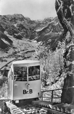 Braunwaldbahn vor Tunneleinfahrt vor 1964